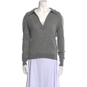 KHAITE Cashmere Vneck Sweater Grey - XS